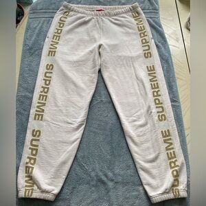 Supreme Metallic Rib Sweatpants Natural Size Small